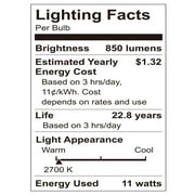Great Value LED PAR30 11Watts (75W Equiv) Soft White Indoor Light Bulb, Dimmable E26 Base (2 Pack)