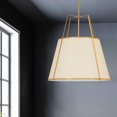 thumbnail image 2 of Trapezoid 4 Light Pendant - Gold/Cream Shade - White Fabric Diffuser, 2 of 2