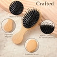 thumbnail image 7 of OPALESQUE 2 Pcs Mini Boar Bristle Hair Brush Travel Size Boar Bristle HairBrush for Detangle Massage Add Shine Pocket Travel Small Wooden Hairs Brush for Men Women Thick Curly Thin Long Short, 7 of 7