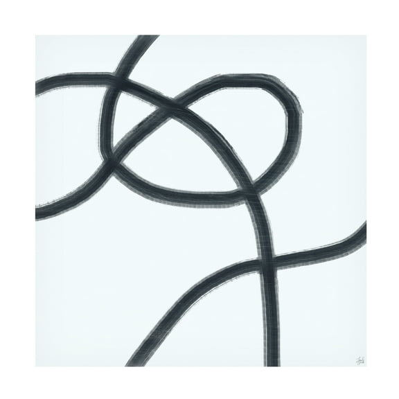 Canvas Wall Art - Line and Brush 'Single Wanderings 2' Wall Art for Living Room, Bedroom, or Office Décor by Trademark Fine Art - 14 x 14 Inches