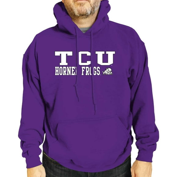 Campus Colors Sweat à Capuche Style Doux pour Adulte Jour de Match (TCU Grenouilles Cornues - Violet, TG)
