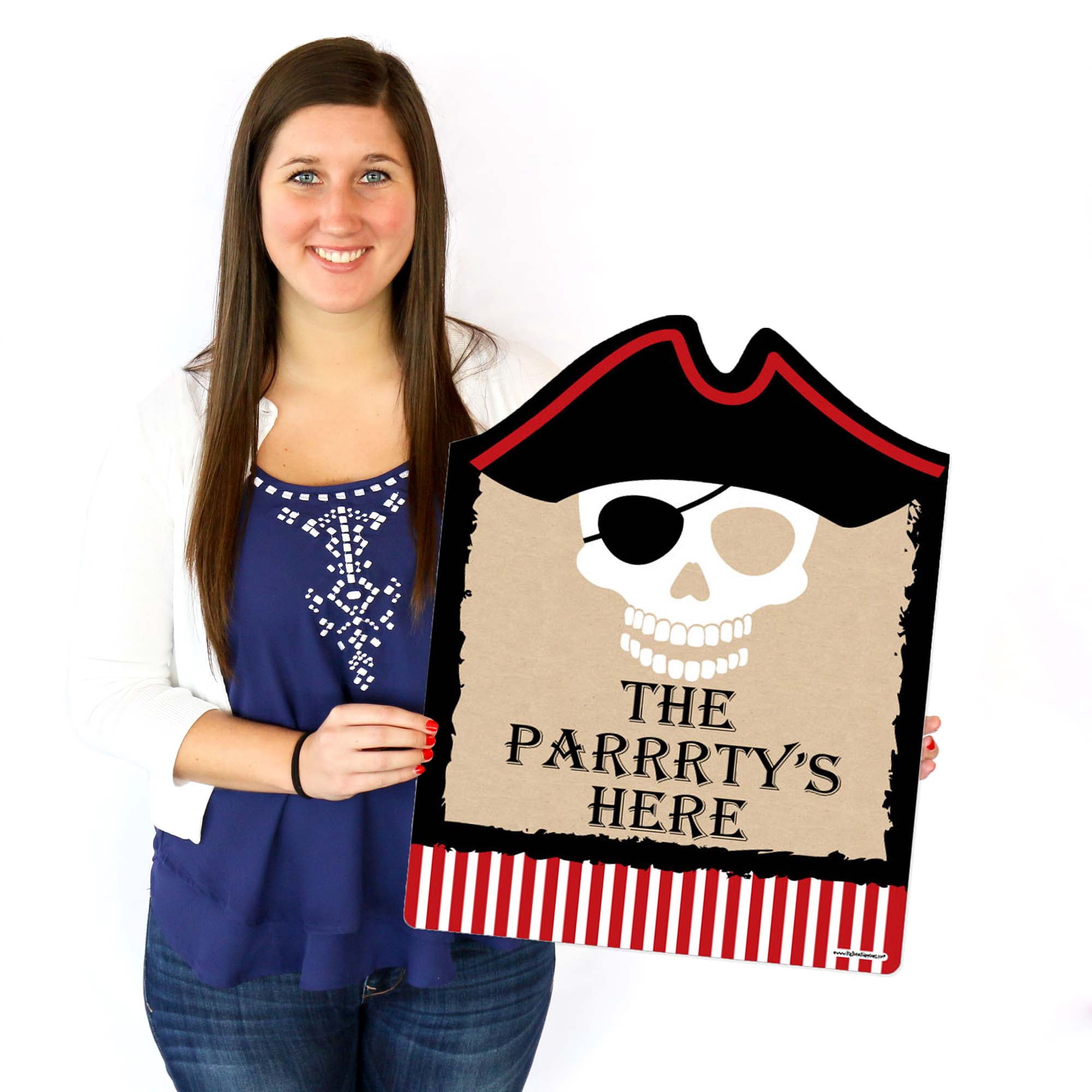 Big Dot of Happiness Beware of Pirates - Party Decorations - Pirate Birthday Party Welcome Yard Sign