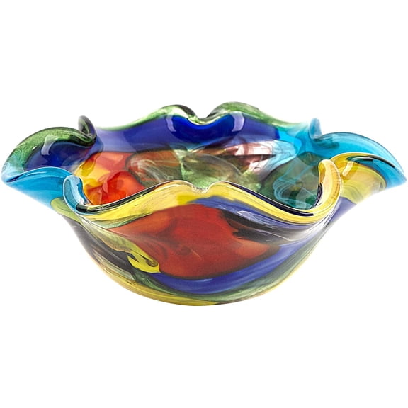 Badash Stormy Rainbow Wavy Glass Bowl (J521)