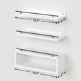 thumbnail image 3 of Floating Shelves for Wall with Cube Shelf, Wall Shelves with Metal Rail for Decor, Bathroom Organizers and Storage, Over Toilet Shelves for Bathroom, Toilet Paper-White, 3 of 6