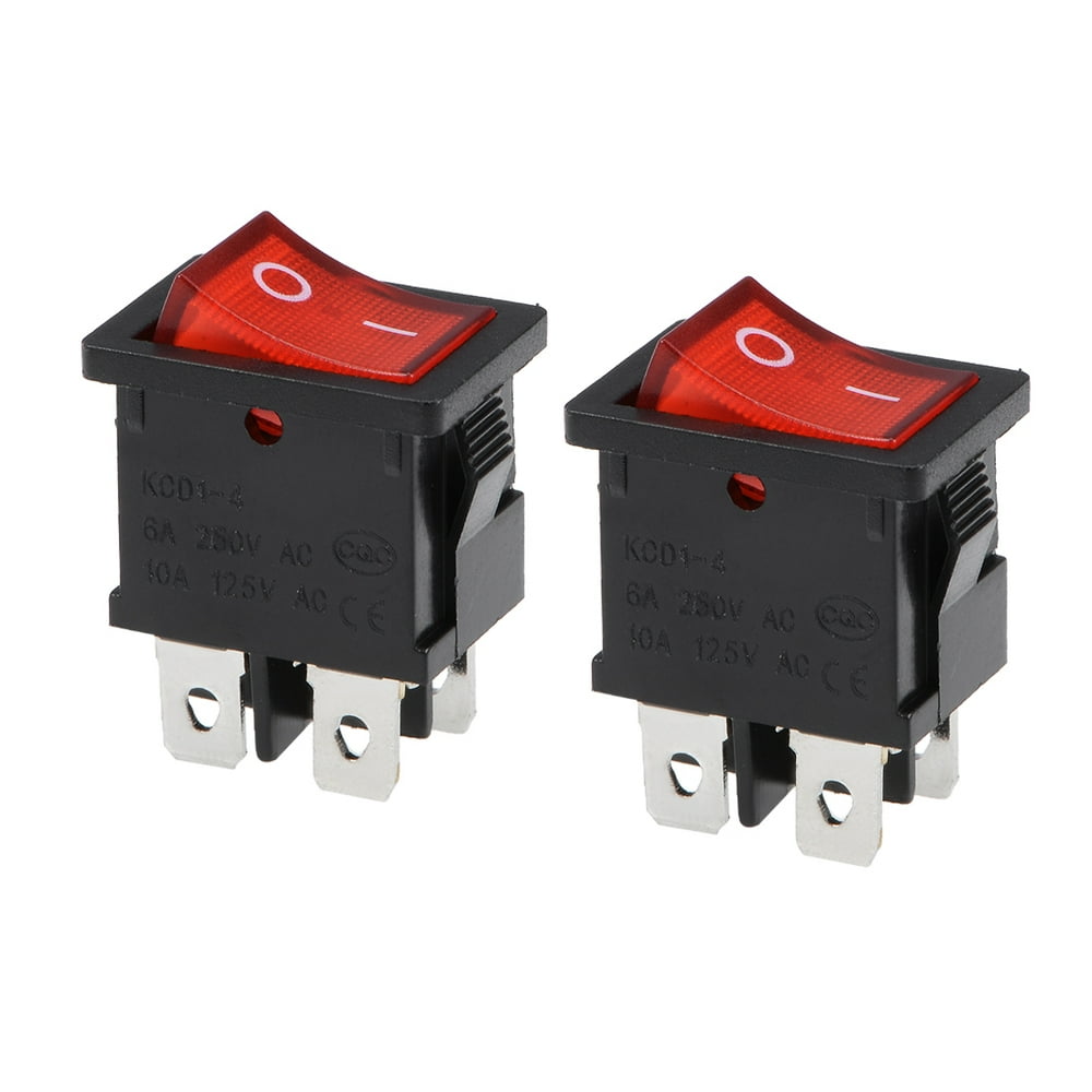 Boat Rocker Switch Red LIght AC 12/24V Toggle Switch for Boat Car