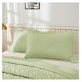 thumbnail image 2 of 100% Cotton Embroidered Quilted Pillow Shams -Standard - Green, 2 of 5