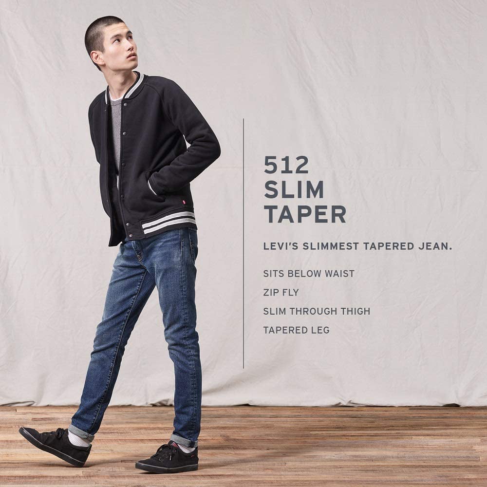 Levis Mens 512 Slim Taper Fit Jeans 34W x 32L Dolf Sundown - Medium Indigo  