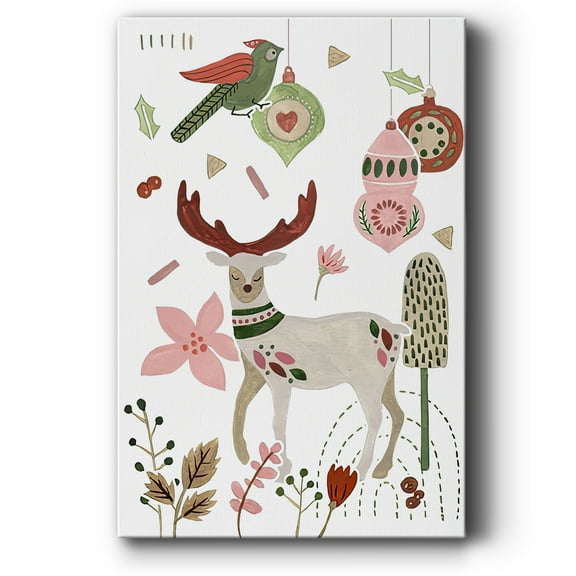 Reindeer Wishes Collection B- Gallery Wrapped Canvas