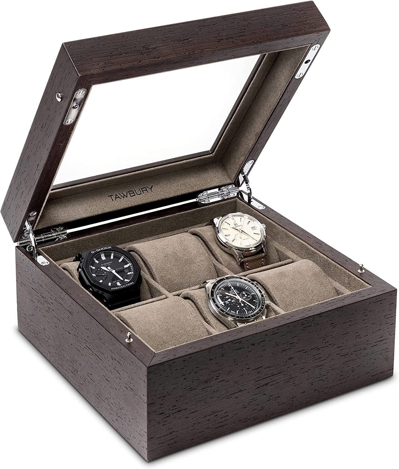 TAWBURY 6 Slot Watch Box for Men - Luxury Watch Jewelry Box Men Watch Case  6 Slot | Male Jewelry Box…See more TAWBURY 6 Slot Watch Box for Men 