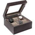 thumbnail image 1 of TAWBURY Wood Luxury Watch Box Organizer for Men 6 Watch Glass LID Display Case, 1 of 9