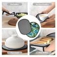 thumbnail image 7 of Pofeuu Hawaii Palms Print Silicone Pot Mat Mitten With Hanging Loop Heat Resistant Oven Mitts Non-Slip Bbq Baking Smoking Potholders, 7 of 7