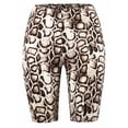 thumbnail image 1 of A2Y Women's Brushed Microfiber Snakeskin Print Biker Shorts Tan Brown2 2XL, 1 of 3