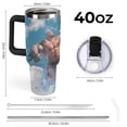 thumbnail image 2 of 40 oz Insulated Tumbler with Handle, Leak-Proof Straw Lid, Stainless Steel Travel Mug for Car & Road Trips - Fight, 2 of 6