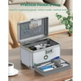 thumbnail image 3 of Medicine Lock Box First Aid Box with Combination Lock Handle & Shoulder Strap Portable Medication Lock Box x x .Silver Aluminum Alloy Storage Box, 3 of 7