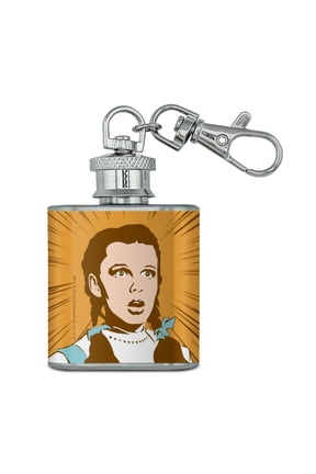 Wizard of Oz Dorothy Not in Kansas Stainless Steel 1oz Mini Flask Key Chain