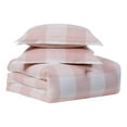 thumbnail image 3 of 7 Piece Comforter Set Bag Solid Color All Season Soft Down Alternative Blanket & Luxurious Microfiber Bed Sheets, King, Checkered Box Blush, 3 of 5