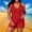 *Red, variant on ClodeEU Women's Plus Size Solid Color Tankini Set ,Adjustable Halter Neck Top with Built in Pads ,Cozy Two-Piece Swimsuit Red,Womens Plus XXXXXL
