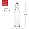 thumbnail image 2 of bormioli Rocco 314720MU7321990 Bouteille Carrée 33.75 Onces, 1 Unité, Transparent, 2 of 8