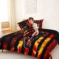 thumbnail image 4 of Erosebridal Fire Soccer USA Flag Queen Comforter Set, Sport Bedding Comforter Set for Men and Boys, Black Reversible 3 Pieces, 1 Comforter and 2 Pillowcases, 4 of 6