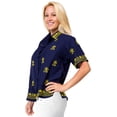 thumbnail image 3 of HAPPY BAY Women's Casual Short Sleeve Blouse Shirt Solid Blouses Button Down Dress Tops Tee Hawaiian Shirts for Women S plus-size Dark Indigo_AD546, 3 of 3
