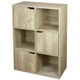 thumbnail image 2 of 6 Cube Wood Storage Shelf with Doors, Natural, 2 of 2
