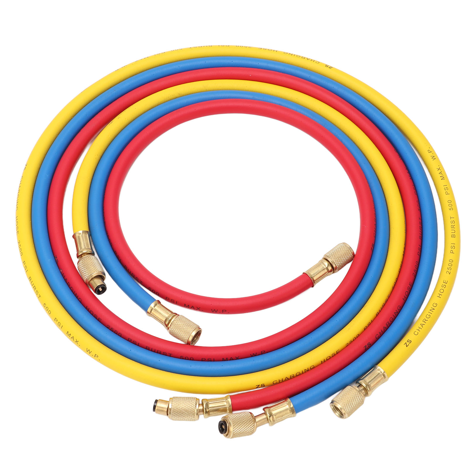 Domqga 3 Pcs AC Charging Tube 3 Color Professional HVAC Hoses Kit For R134A R12 R22 R502