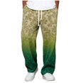 thumbnail image 2 of Ceisia Men's Gradient Baroque Scroll Print Waffle-Knit Wide-Leg Sweatpants Contrast Drawstring Casual Pants Gifts, 2 of 4