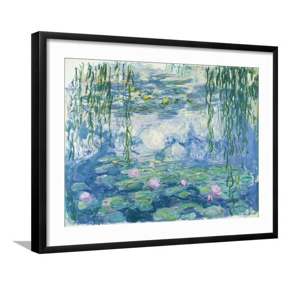 Art.com Waterlilies, 1916-19 Giclee Print by Claude Monet, Black Frame Wall Art, 29" x 23"