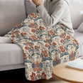thumbnail image 3 of Boho Floral Blanket Soft Cozy Warm Throw Blanket for Couch, Plush Fuzzy Flannel Fleece Blankets for Sofa, Farmhouse Vintage Red Blue Flower Plant Bed Blankets Lightweight Gifts for Women, 40"x50", 3 of 9