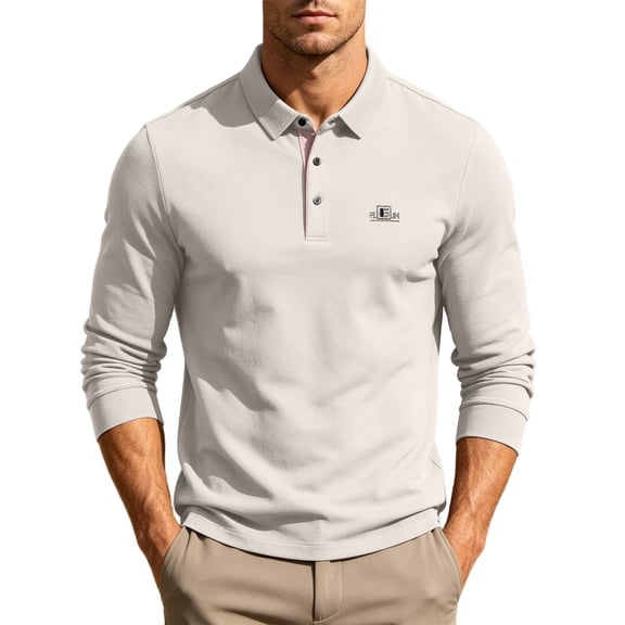 Enjoytime Mens Long Sleeve Shirt Business Casual Golf Shirts Collared Button Down Stretch Work Shirt