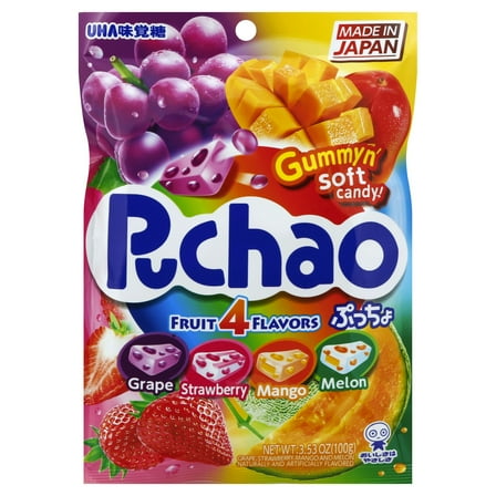 UHA Mikakuto Puchao Mixed Fruit Candy 3.52 oz (Pack Of 12)