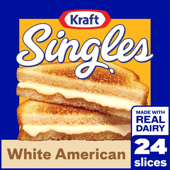 Kraft Singles White American Slices, 24 ct Pack