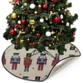 thumbnail image 5 of Coolnut Brown Soldier Nutcrackers Christmas Tree Mats Waterproof Tree Skirt, Merry Christmas Xmas Tree Stand Tray Mat Floor Protector Pad for Holiday Party Decoration, 28.3", 5 of 6