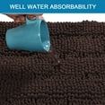 thumbnail image 5 of Bath Rugs for Bathroom Non Slip Bath Mats Extra Thick Chenille Striped Rug 20" x 32" Absorbent Non Skid Fluffy Soft Shaggy Washable Plush Mat for Indoor, Bath Room, Tub - Chocolate, 5 of 6