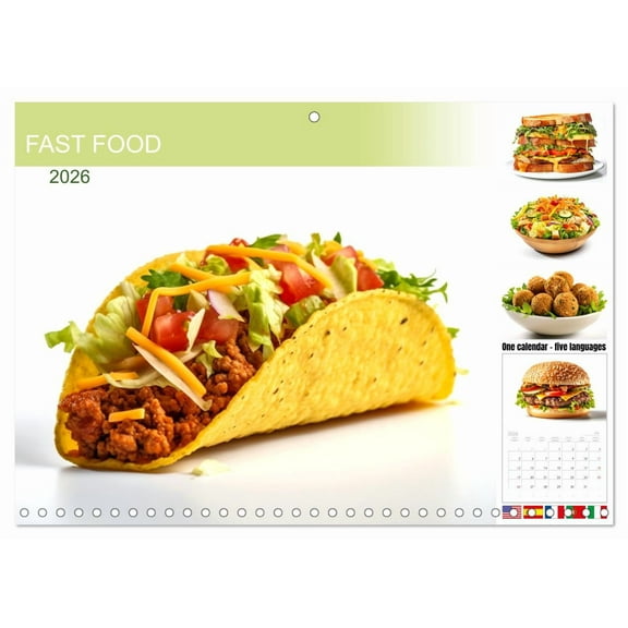 FAST FOOD (Monthly Wall Calendar 2026 11.7 x 16.5 (open)), CALVENDO 14 Month Calendar