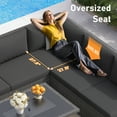 thumbnail image 4 of RADIATA 7-Piece Patio Furniture Set with Fire Pit Table, Outdoor Sectional with Fire Pit Table, Patio Couch Set with Fire Pit Table, Patio Furniture Set Outdoor Sectionals,Gray/Dark Gray, 4 of 10