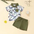 thumbnail image 3 of Elippeo Baby Boys Summer Outfits 6 12 18 24 Months 3 4 Years Duck Print Button Short Sleeves T-Shirt and Elastic Shorts Set for 2 Piece Clothes Set, 3 of 6