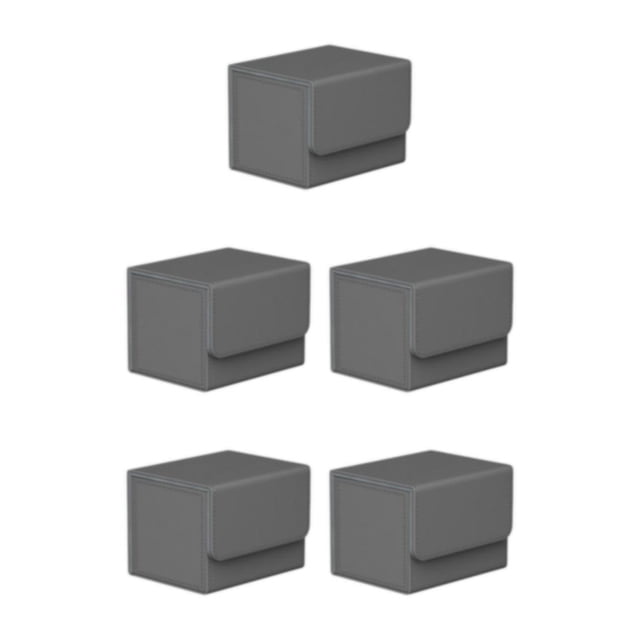 maskred Stylish and Secure Card Deck Storage Holder Organizer with Magnetic Closure TCG Display Gray 5Set