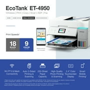Epson EcoTank ET-4950 Wireless All-in-One Color Supertank Printer – White