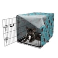 thumbnail image 5 of Ladybug Dog Crate Cover, Insects Along Geometric Triangles in Scandinavian Style Tree Branches, Easy to Use Pet Kennel Cover Small Dogs Puppies Kittens, 7 Sizes, Sky Blue Charcoal Grey, by Ambesonne, 5 of 6