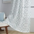 thumbnail image 4 of Embroidered Diamond Pattern Sheer Curtains 2 Panels Semi Voile Set with Rod Pocket for Living Room & Bedroom, 4 of 5