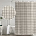 thumbnail image 5 of Small Stall Shower Curtain 36x72 Inch Narrow Half Size Buffalo Plaid Bath Curtains Bathroom Decor, Farmhouse Grey Checkered Vintage Grid Waterproof Fabric Shower Curtain Set with Hooks 36 Inch, 5 of 7