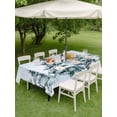 thumbnail image 2 of Rectangle Outdoor Tablecloth With Umbrella Hole And Zipper– Winter Snowy Pine Forests Waterproof Patio Table Cover for Party, Picnic, Backyard, 60"x84" , Blue White, 2 of 8