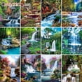 thumbnail image 2 of Pintura personalizada por números DIY, paisaje de montaña y cascada, pintura acrílica sobre lienzo para decoración del hogar, 40 x 50 cm, 2 of 5