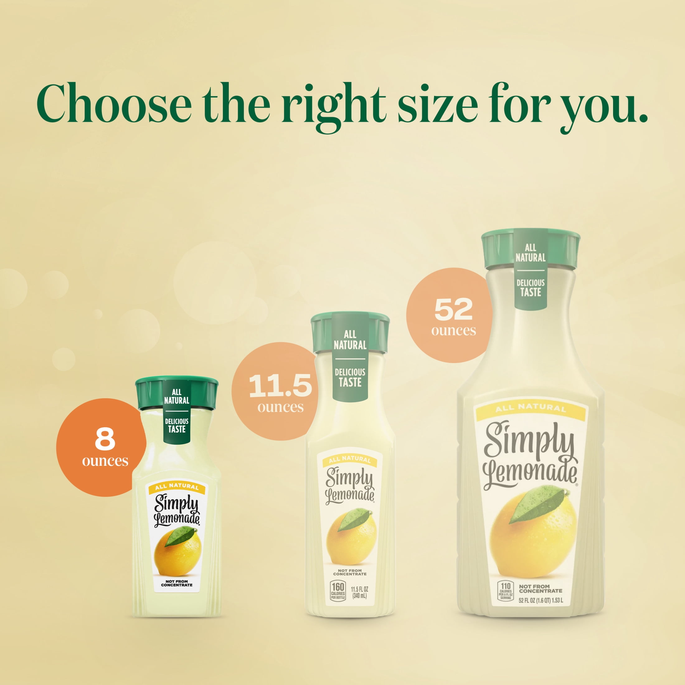 Simply Lemonade Bottles, 8 fl oz, 4 Pack
