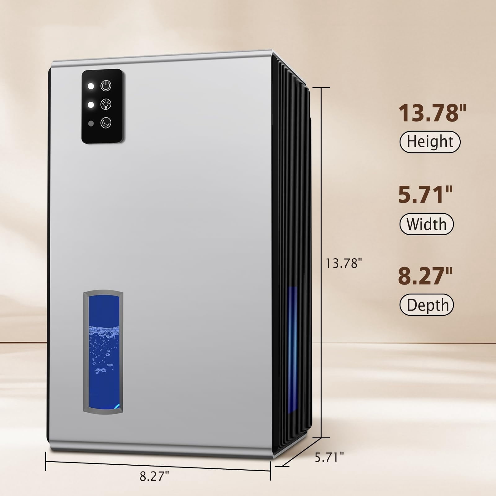 Dehumidifier for Home, 95 OZ Water Tank, (1000 sq.ft) Dehumidifiers for Bathroom Bedroom Basement with Auto Shut Off,7 Colors LED Light(Silver)