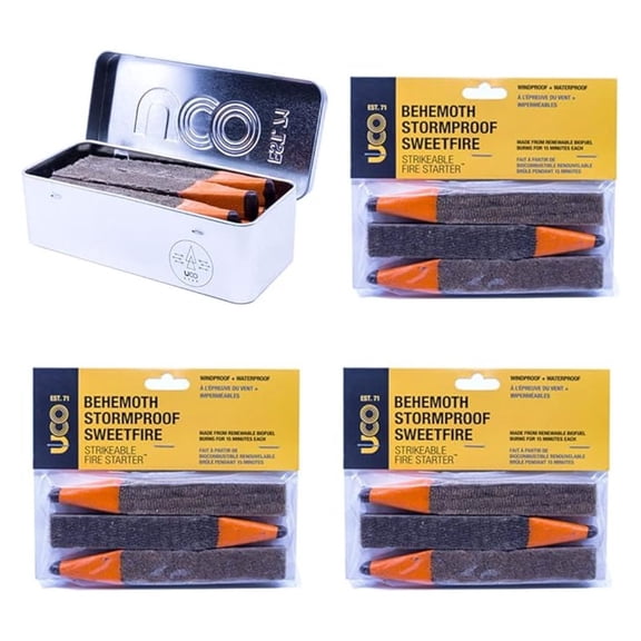 Stormproof, Waterproof & Windproof Behemoth Strikable Firestarter with 3 Replacement Kits