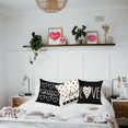 thumbnail image 6 of 4PCS Black Valentine’s Day Throw Pillow Case Decorations - Valentine Linen Cushion Cover 18 x 18 Inches Gift Decor for Sofa Couch, 6 of 6