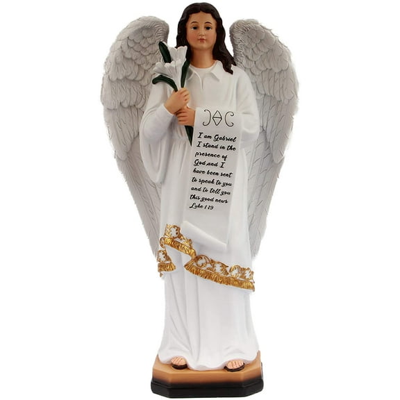 St. Saint Gabriel The Archangel Catholic Religious Gifts Resin Colored 12 Inch Large Statue Figurine Decoration