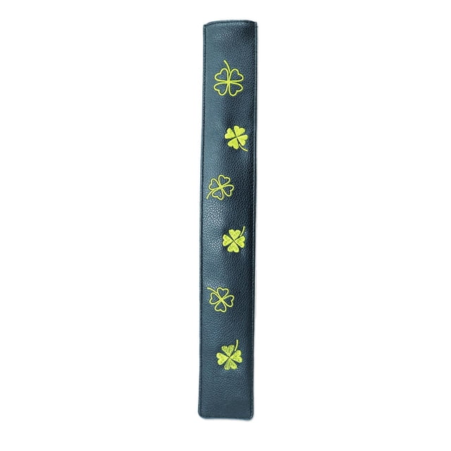 Advancent Golf Alignment Stick Cover cuatro tréboles Cuero de alta negro cuatro hojas Type2 NO2